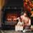30" WiFi Infrared Quartz Electric Fireplace Log with Sound Crackling, Adjustable Flame Colours-233925856