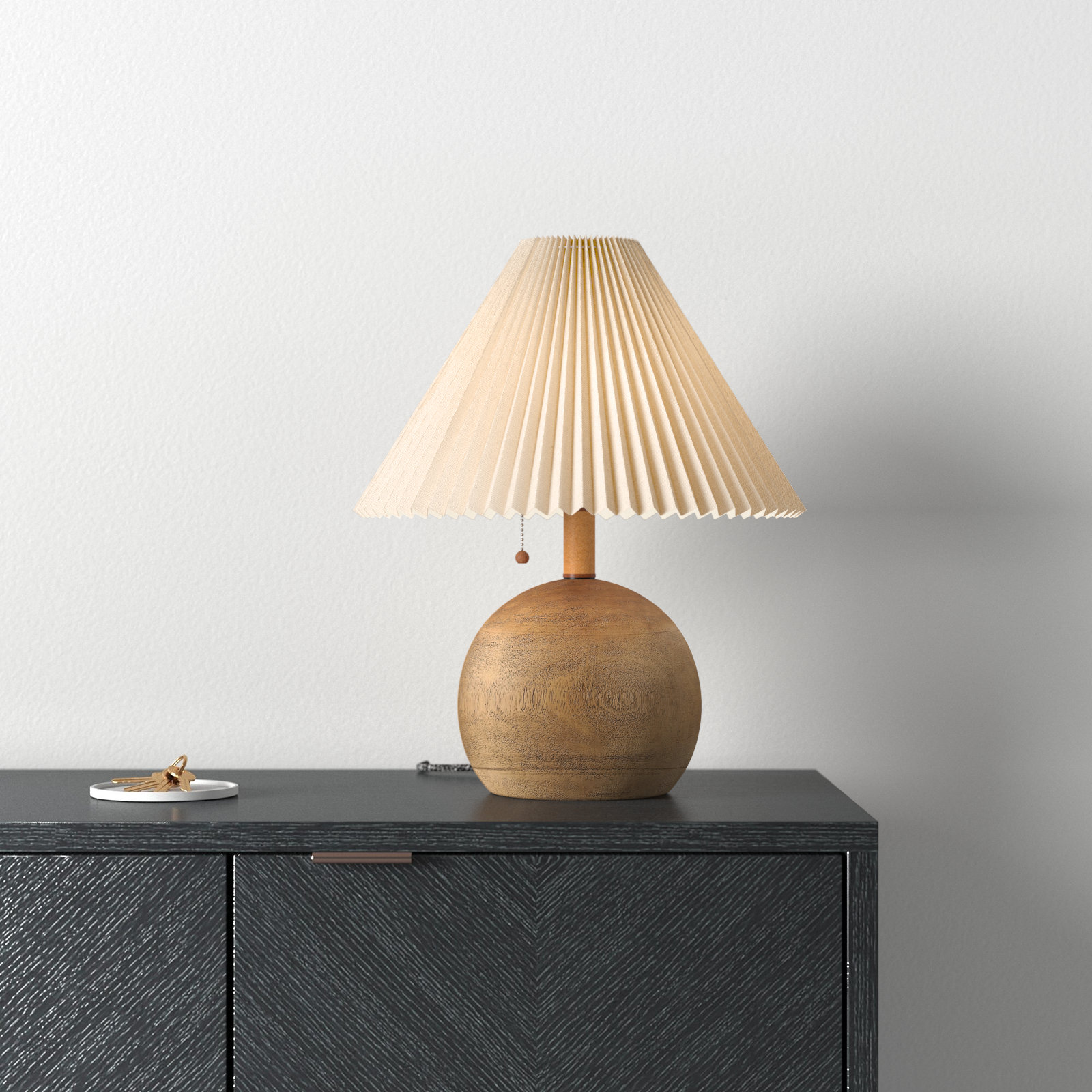 Inaki Resin Table Lamp, Brown Wood, Brown