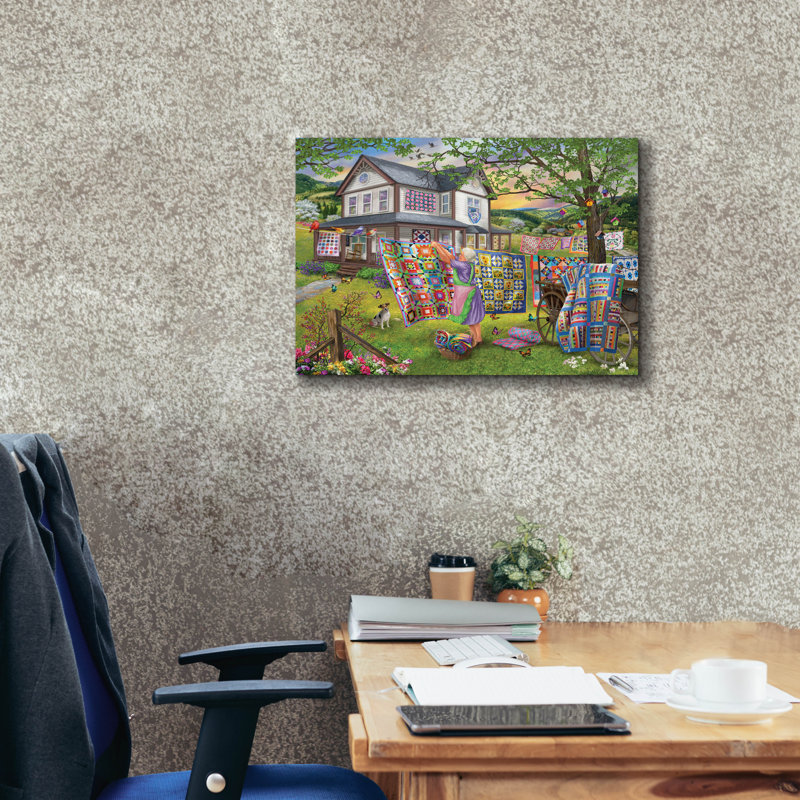«Farmhouse Quilts» par Bigelow, illustrations sur toile, H 20 po x l 24 po x P 0,75 po