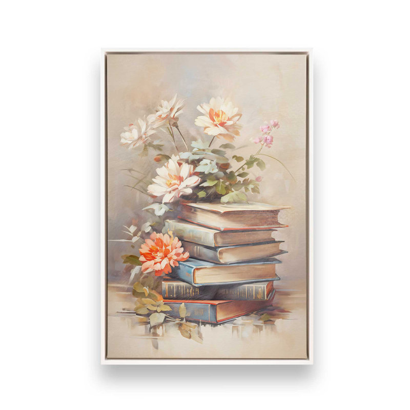 Pages et pétales I, Blanc opaque, Impression encadrée sans passe-partout, H 48,75 po x l 32,75 po