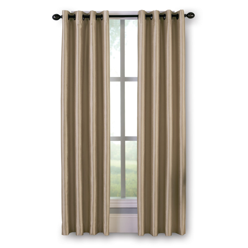 Panneau de rideau simple obscurcissant avec œillets Manos, Sable, L 50 po x L 144 po