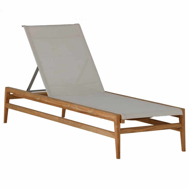 Coast Reclining Chaise Lounge, Natural Teak/Canvas Sling