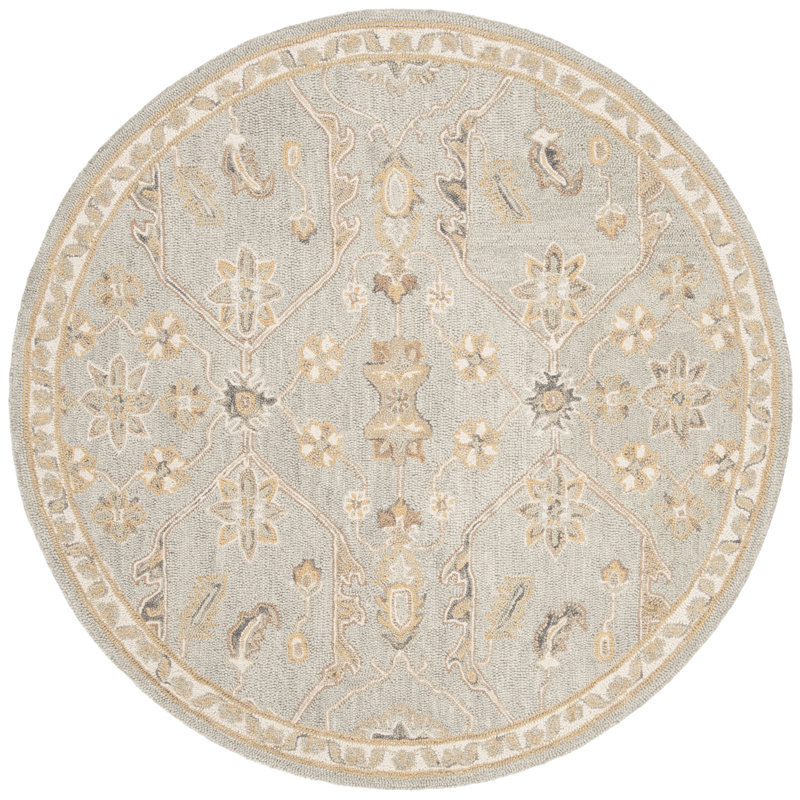 Tapis oriental en laine touffeté à la main Airlie, Rond 6 pi