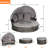 5 Pc Patio Daybed Furniture With Retractable Canopy, Cushions, Table, Construction Outdoor Conversation And Washable Table For Porch-607902340