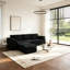 Canapé d'angle modulaire 3 places en peluche avec pouf et méridienne, canapé moderne et minimaliste pour salon/chambre-183317947