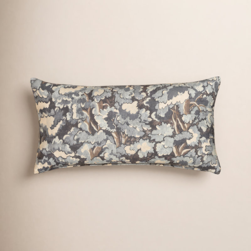 Coussin Cascade Tongas, Bleu, Polyester, Rectangle H 12 po x l 21 po