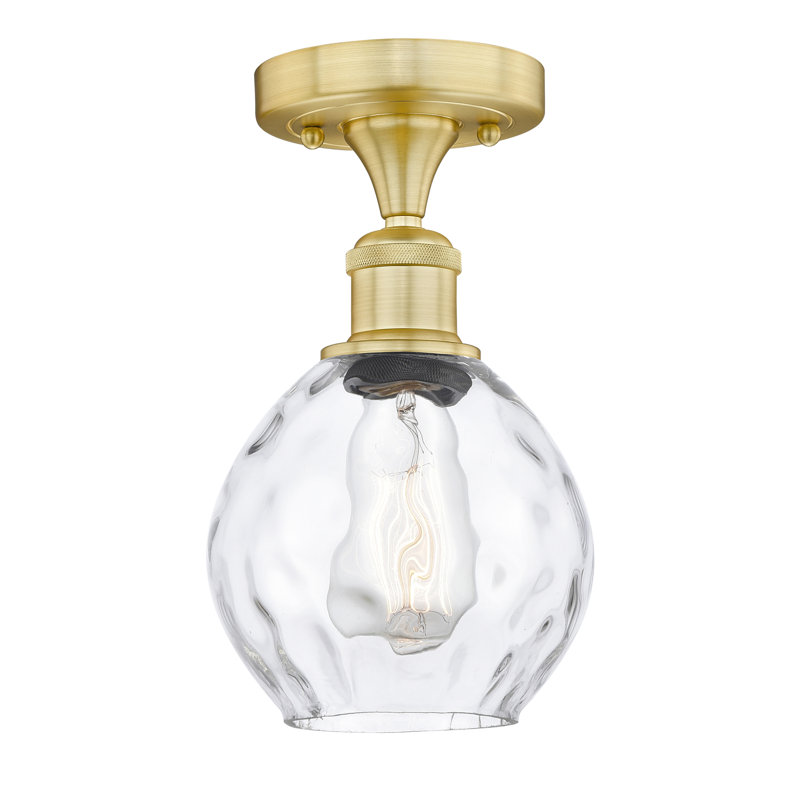 Plafonnier semi-encastré en verre Joncas, Or satiné