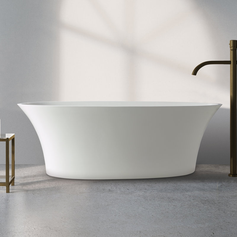 Adeline 64" Freestanding Air Bathtub, Gloss White