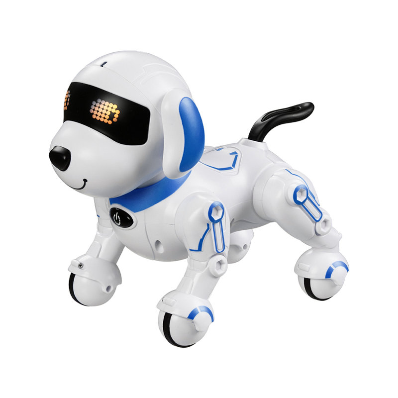 Programable Remote Control Dog Toy, White/Blue