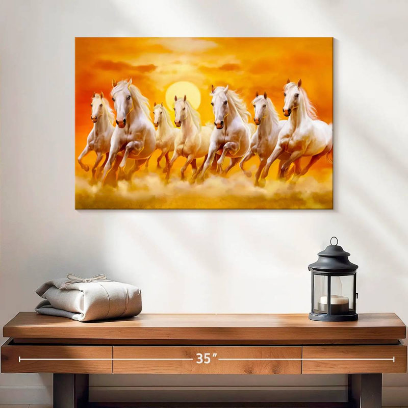 Seven Running Horses Canvas Print, 16" H x 24" W x 1.25" D