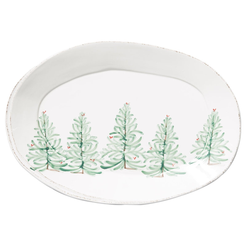 Lastra Holiday Stoneware Platter, 18.5" L x 12.5" W