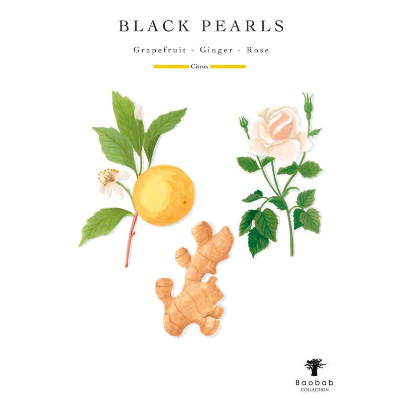 Pearls Black Candle, 13.8" H x 9.36" W x 9.36" D