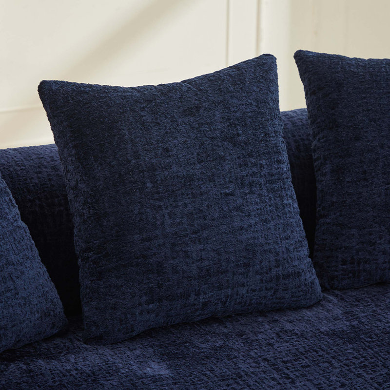 Causeuse incurvée, petit canapé en chenille avec 3 coussins, canapé profond pour appartement, salon, aucun assemblage requis