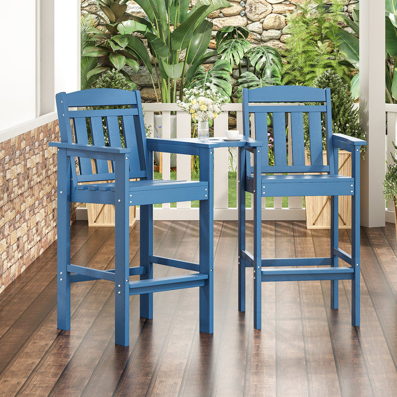 Chaise d'extérieur avec plateau de connexion (2 chaises), Blue