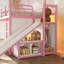 Lit superposé en métal avec glissade, échelle, lumière DEL, rideau et armoire de rangement, rose-1293687693-1293687795