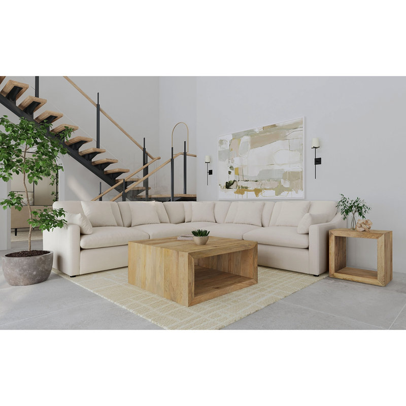 Canapé modulaire rembourré 5 pièces Greeley Ivory
