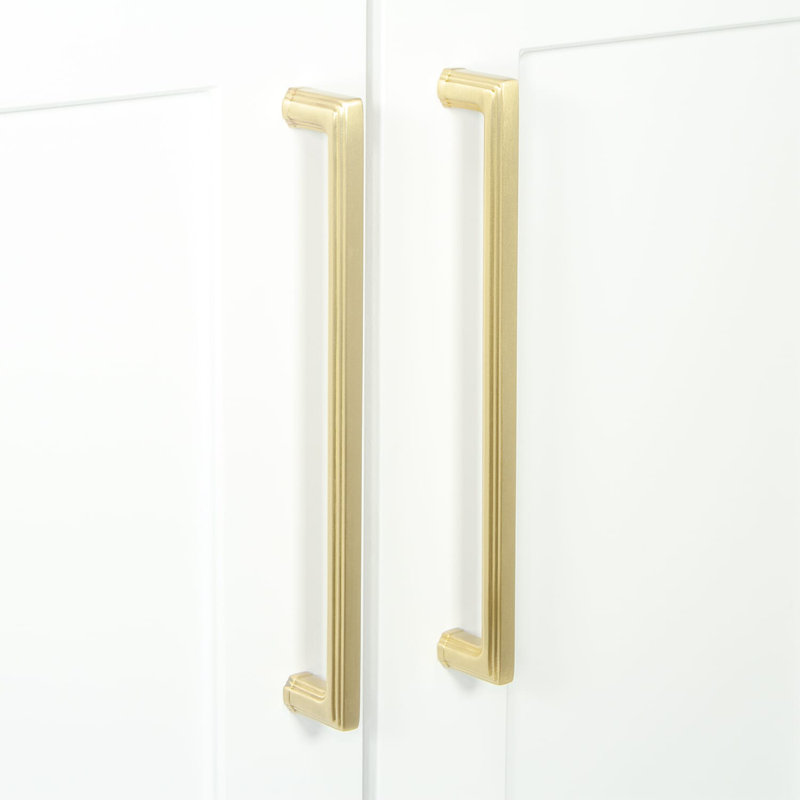 Poignée en laiton 8 po Grandeur Carré, Laiton satiné, 6"