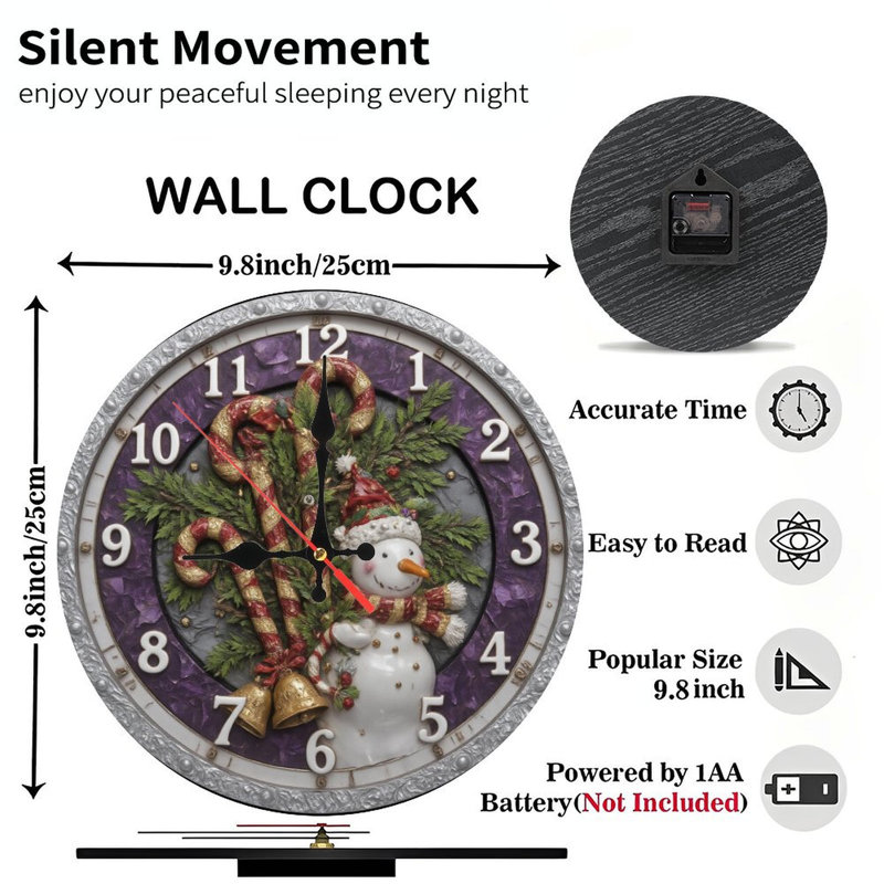 Bonhomme de neige-Noël-horloge-décor