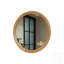 Miroir mural rond en bois naturel