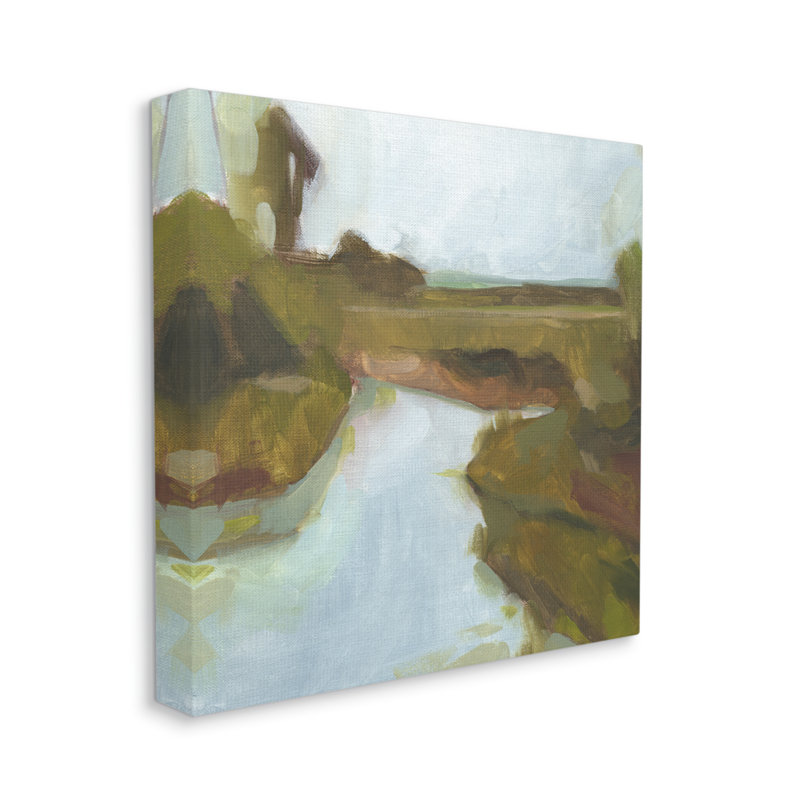 Paysage flou du ruisseau Country, H 24 po x l 24 po, Toile tendue