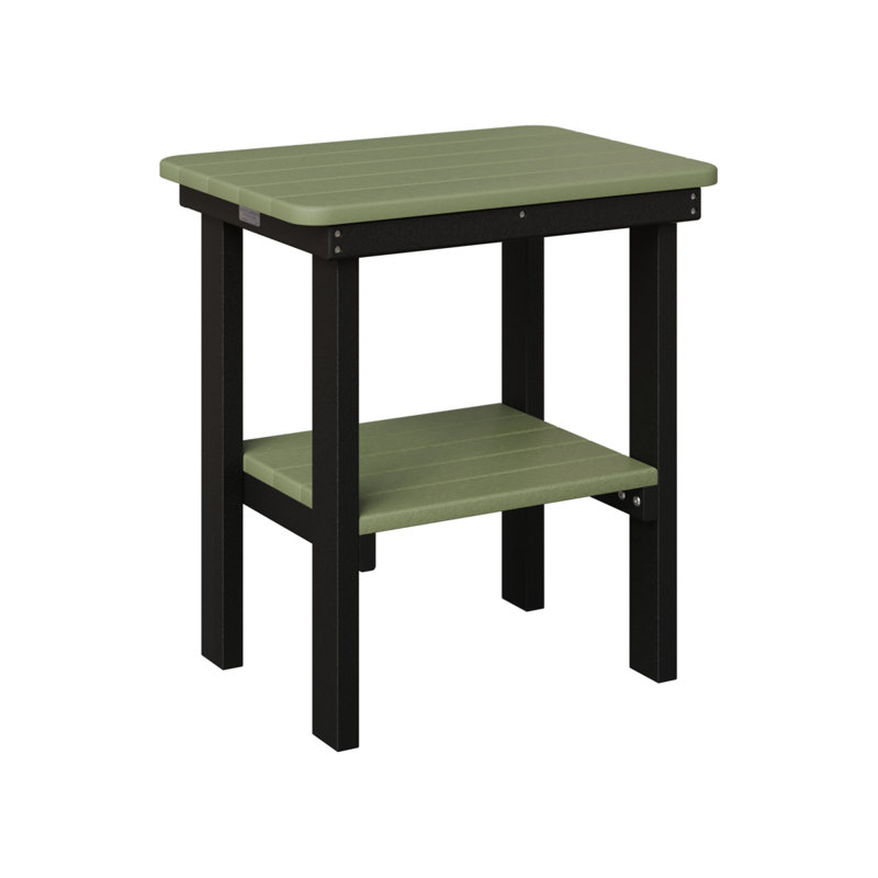 Outdoor Rectangle Side Table, 32.5" H x 15" W x 20.5" D, Sage/Seashell