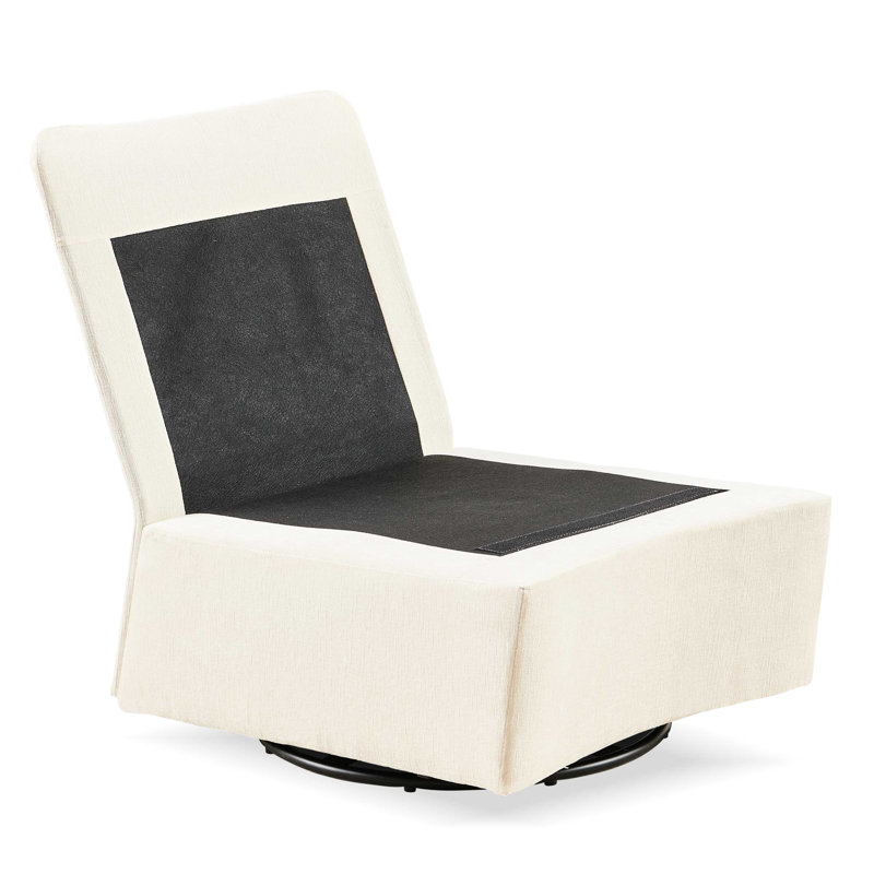 Fauteuil pivotant en chenille ergonomique pour un soutien rempli de mousse, Blanc cassé