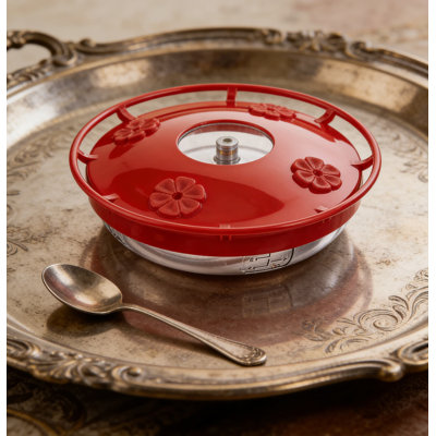 Hanging Hummingbird Feeder With Elevated Perch, 4 Feeding Ports, Unbreakable Polycarbonate Construction, Easy To Clean
