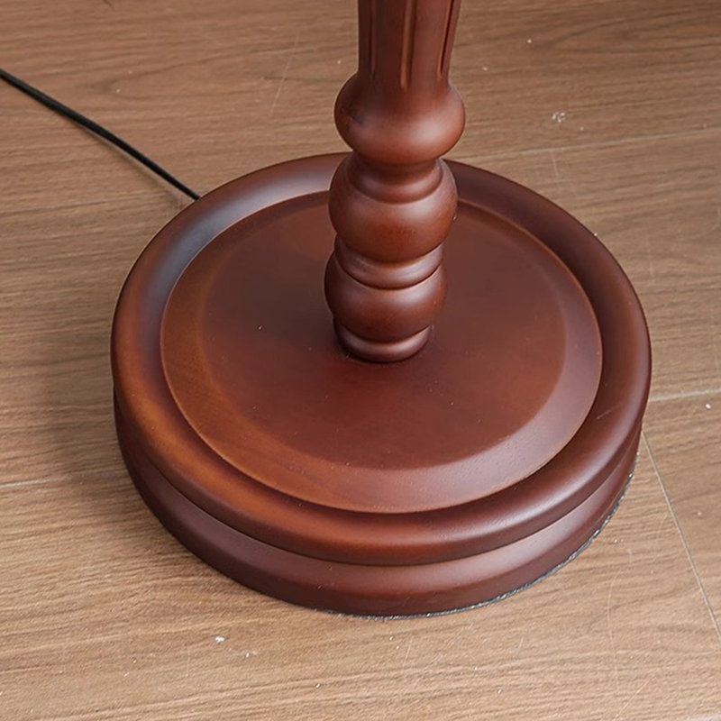 Shelving-Style French-Style Solid Wood Floor Lamp