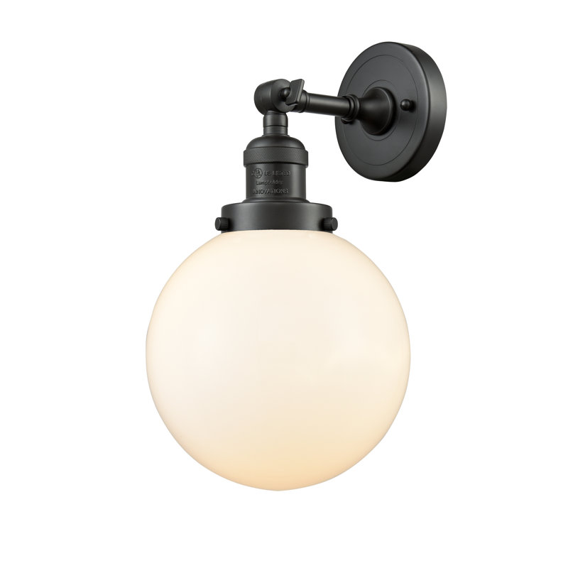 Applique murale pour salle de bain 1 lumière Clementina, Boîtier blanc mat, Bronze huilé, Ampoule DEL 6 watts Vinage