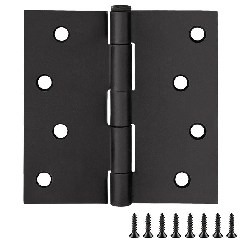 Matte Black Steel 4'' x 4'' Door Hinges with Removable Pin