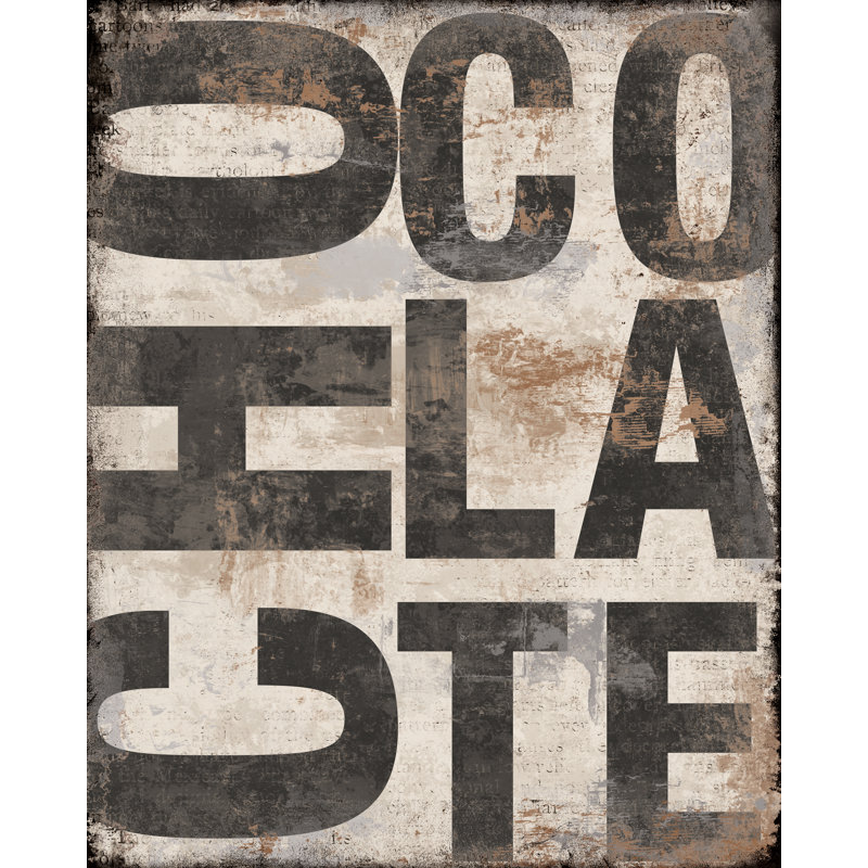Chocolate - Typography Print, 46 cm H x 30 cm W, Black Floater Framed