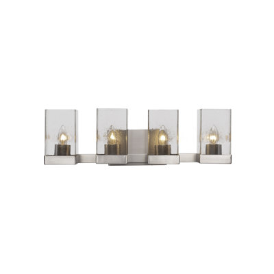 Karson 4 Light Bath Bar Shown With 4" Square Glass