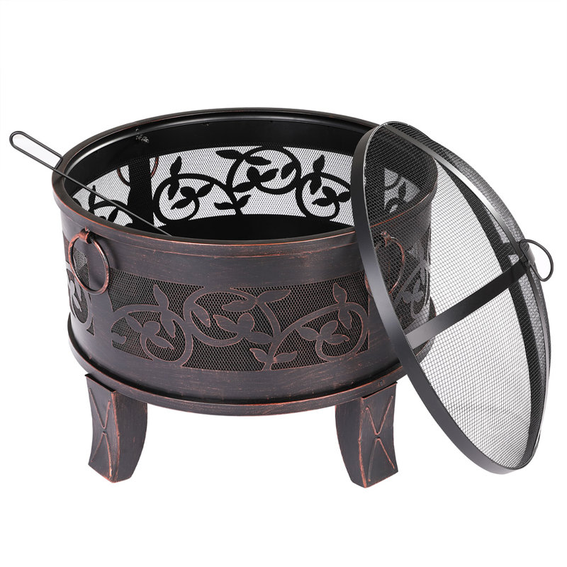 Ovard Round Steel Charcoal Smokeless Fire Pit