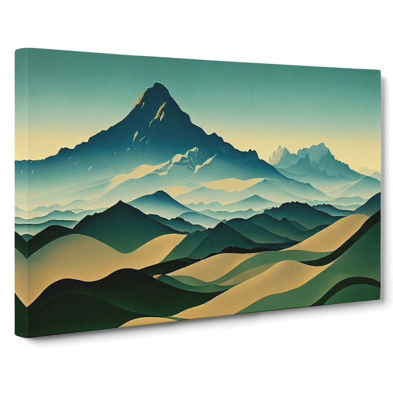 Riveting Mountain Sunrise - Wrapped Canvas Painting, 35cm H x 50cm W x 3cm D