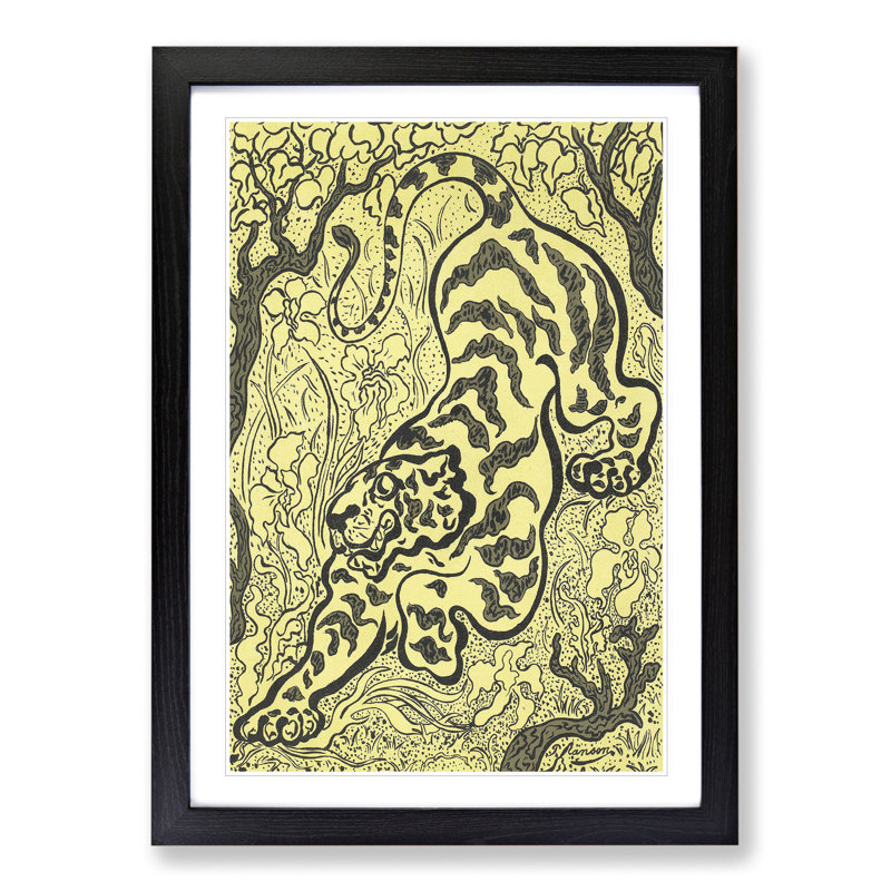 The Tiger by Paul Ranson - Picture Frame Painting, 65cm H x 48cm W x 2cm D, Black Framed