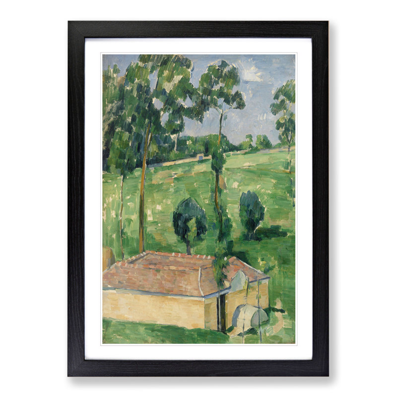 The Spring House by Paul Cezanne - Picture Frame Painting, 36cm H x 27cm W x 2cm D, Black Framed