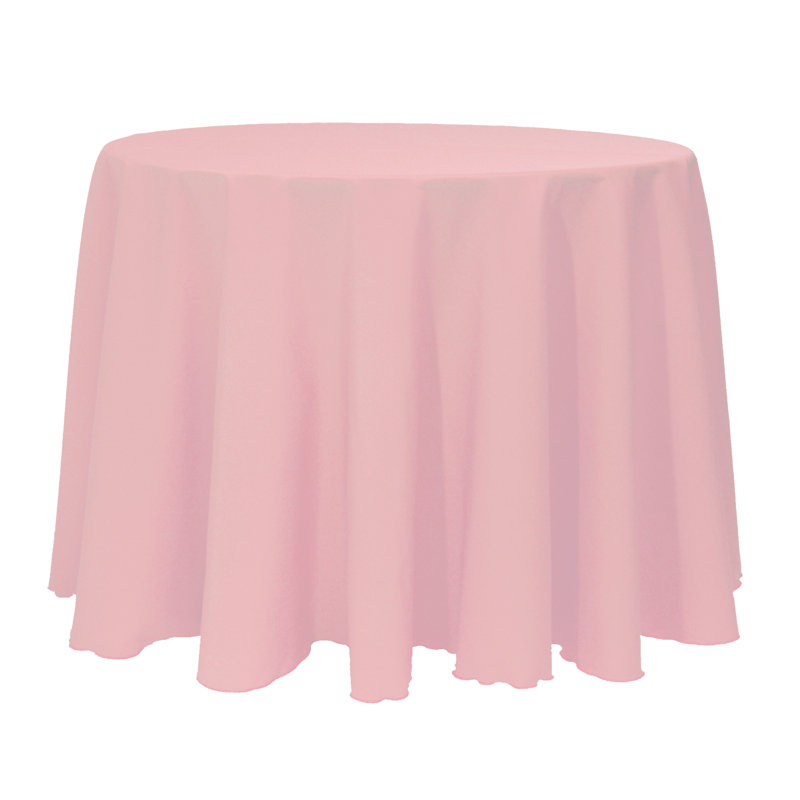 10 Pack Round Polyester Linen Tablecloth, 120" x 120", Dusty Rose