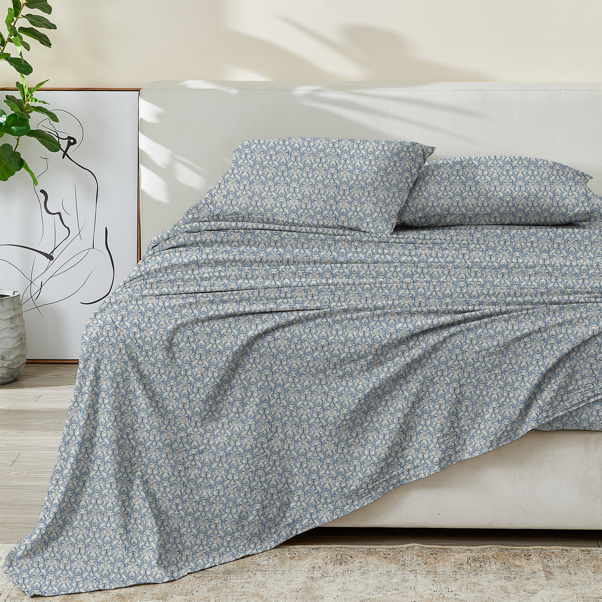 Patina Vie Maison 100 Cotton Percale Vintage Floral Sheet Set
