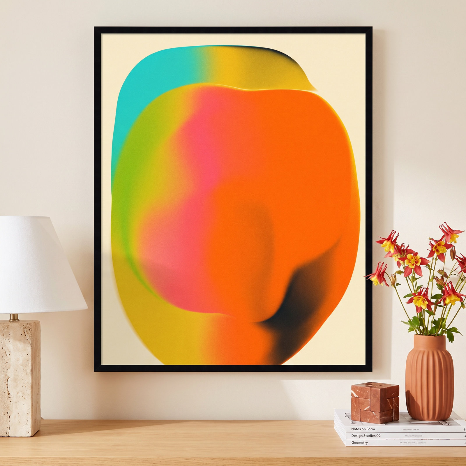 Smudge 2 by Jazzberry Blue, Black Framed, 41" H x 33" W