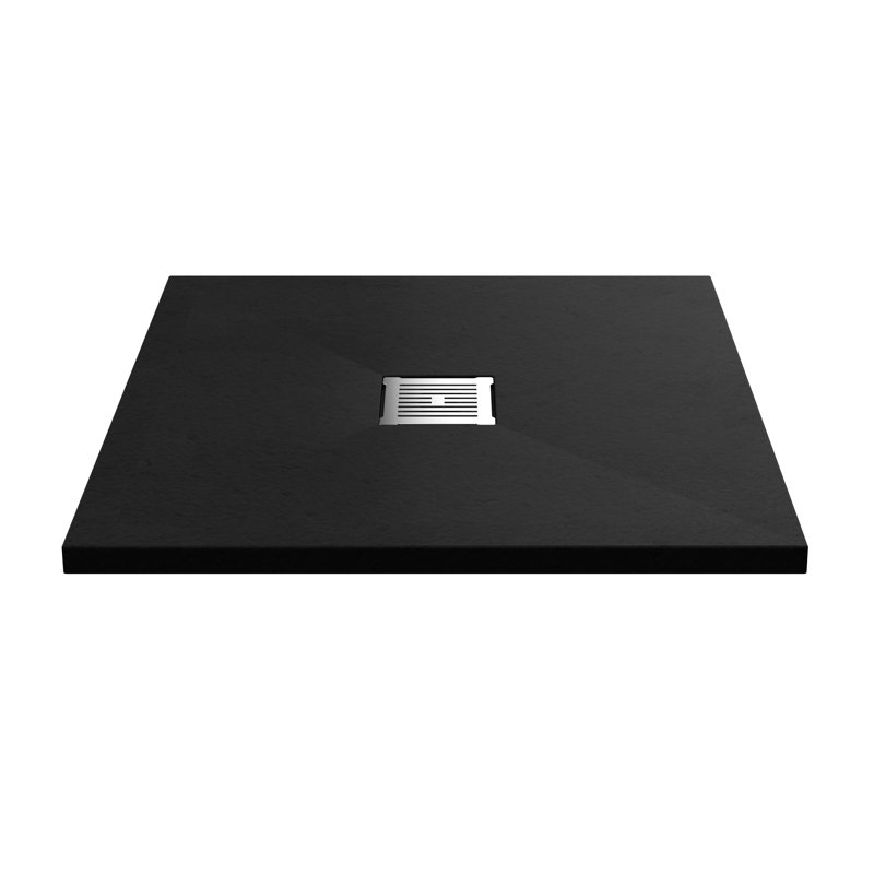 800 x 800 mm Standard Shower Tray, 3.3cm H x 80cm W x 80cm D, Black Slate