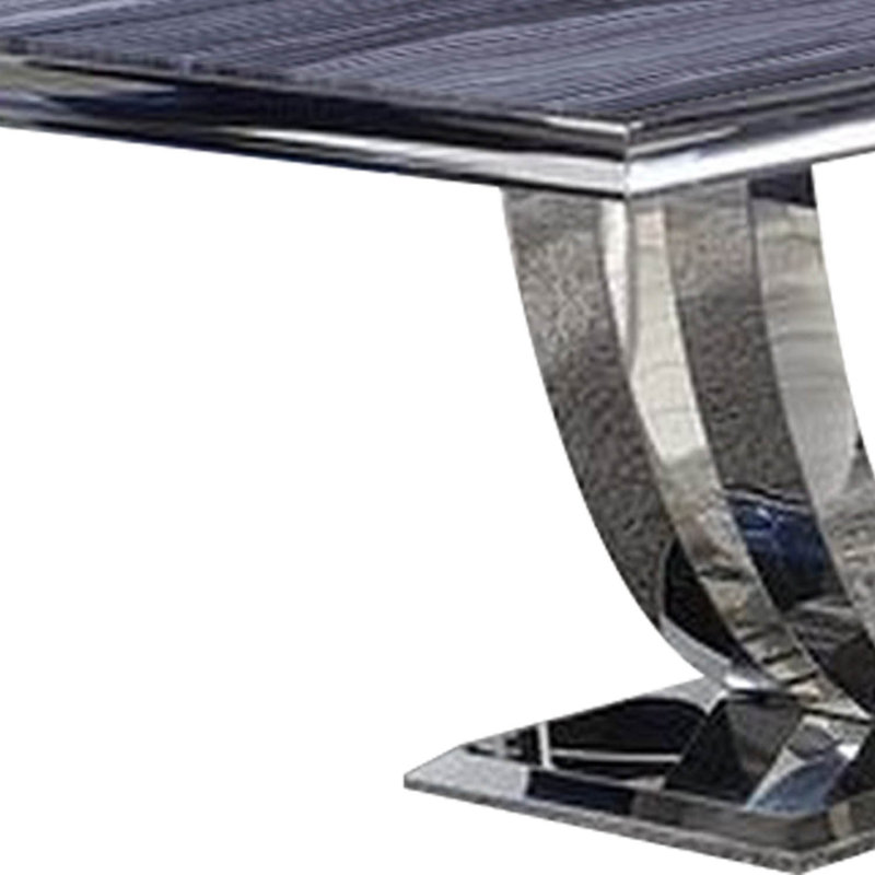 Celedonio Rectangular Marble Top Dining Table