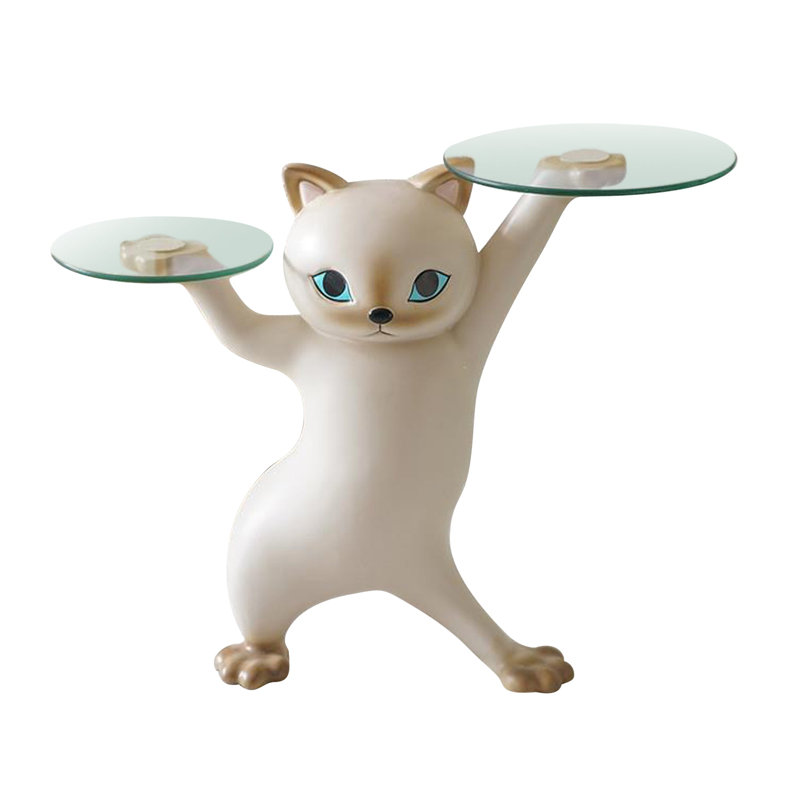 23''H Enchanting Cute Cat Side Table