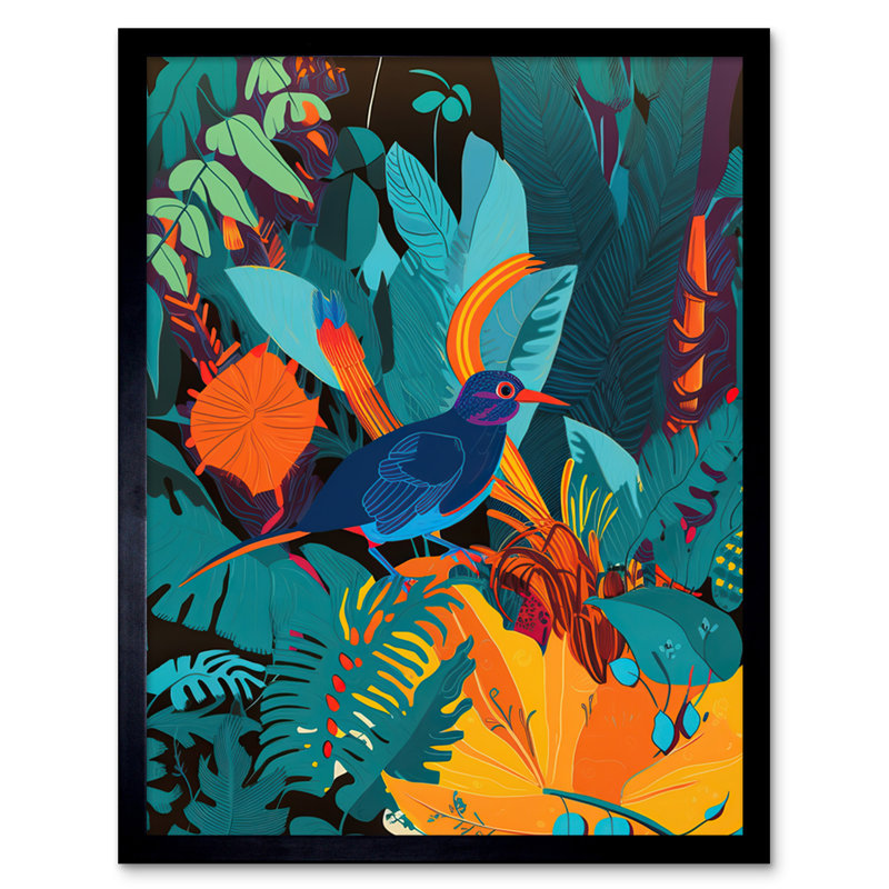 Abdullahi Bird In Tropical Forest Vibrant - Single Picture Frame Print