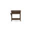 Ensemble de lit 2 pièces avec lit double capitonné à boutons et table de chevet moderne Mid-Century Jacobean - similicuir brun foncé avec texture noire et pieds noirs-229553347-229553344