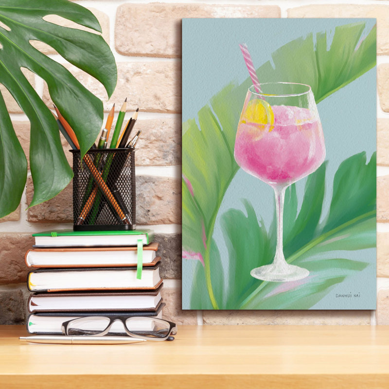 «Tropical Cocktail 4» par Danhui Nai, art mural sur toile, H 18 po x l 12 po