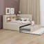 Lit de jour simple rembourré avec lit gigogne, cadre de lit d'angle doux avec lit gigogne escamotable et tablettes de rangement-1045585514