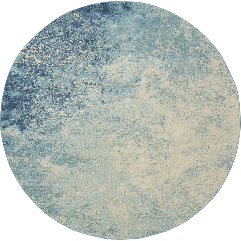 Tapis bleu marine, Rond 8 pi