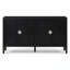 Buffet rétro 60 "à 4 portes avec rainure circulaire, noir