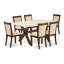 Cet ensemble de salle à manger 5 pièces comprend une table de salle à manger rectangulaire avec des pieds en X et 4 chaises Parson rembourrées en lin beige clair-1532682296-1532682298
