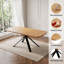 Ensemble de salle à manger 7 pièces, table en chêne et chaises rembourrées-1490938930-1490938931